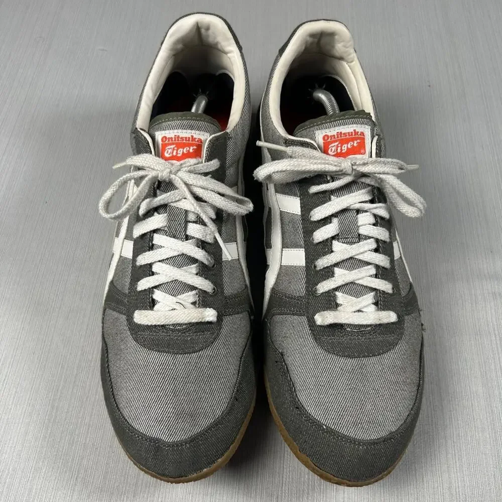 Onitsuka Tiger Ultimate 81 Gray Denim Sneakers Mens HN201 Low Top US 14